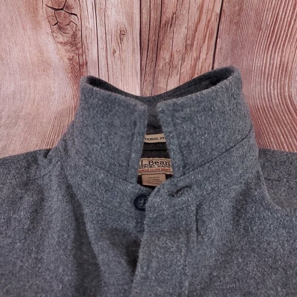LL Bean Mens Size Large Regular Chamois Cloth Shirt Traditional Fit Gray 187923 - Picture 5 of 15